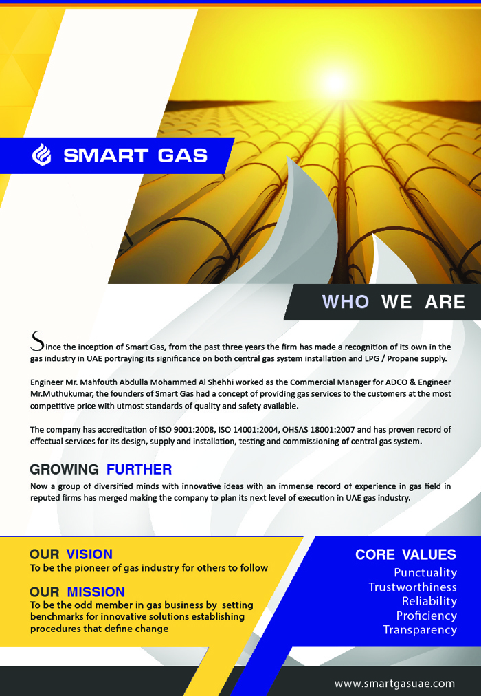 Smart Gas UAE, Brochure
